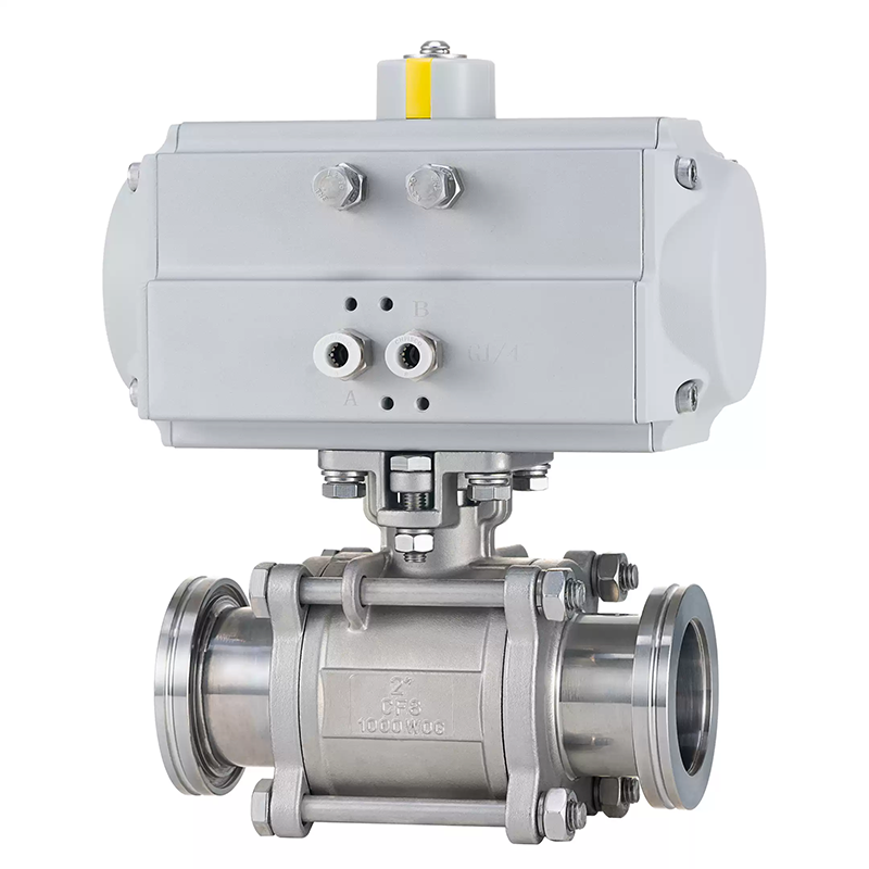 Pneumatic 3-piece High vacuum ball valves